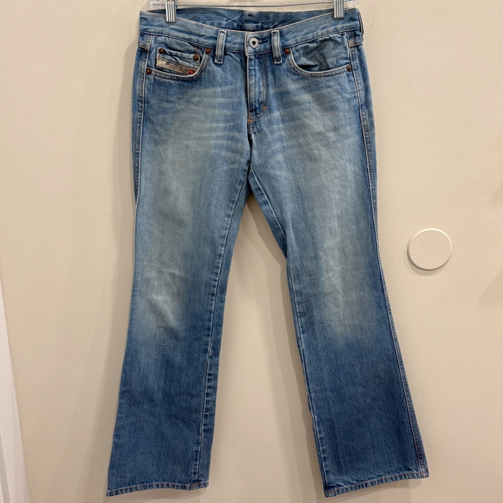Diesel Zink Low Rise Bootcut Flare Jeans Light Wash Faded Made in Italy Y2K 27